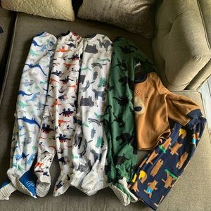 Toddler boy Fleece Footie PJs bundle